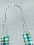 Balls Of Turquoise Vintage Native American Navajo Sterling Silver Necklace-Nativo Arts