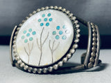 Flowers Of Turquoise!! Vintage Native American Zuni Turquoise Sterling Silver Bracelet-Nativo Arts