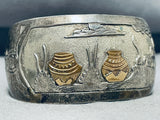Eye Catching Vintage Native American Navajo 12k Gold Filled Sterling Silver Storyteller Bracelet-Nativo Arts