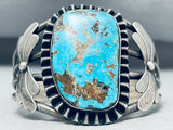 Rare Old Deposit Kingman Turquoise Vintage Native American Navajo Sterling Silver Bracelet-Nativo Arts