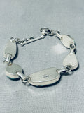 Important Vintage Native American Navajo Turquoise Sterling Silver Link Bracelet-Nativo Arts