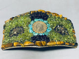 One Of The Biggest Ever Vintage Native American Navajo Gold Coin Belt Buckle-Nativo Arts