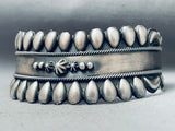 Teardrops Of Sterling Silver Vintage Navajo Sterling Silver Bracelet-Nativo Arts