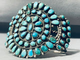 One Of The Finest Vintage Native American Navajo Turquoise Cluster Sterling Silver Bracelet-Nativo Arts