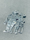 Whimsical Vintage Native American Navajo Sterling Silver Tourists Pin-Nativo Arts