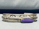 One Of The Best Vintage Native American Navajo Sugilite Sterling Silver Bracelet-Nativo Arts