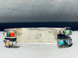 Jimmy Mason Vintage Native American Navajo Turquoise Inlay Sterling Silver Bracelet-Nativo Arts