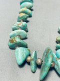 Chunky Older Vintage Native American Navajo Royston Turquoise Sterling Silver Necklace-Nativo Arts