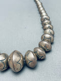 Rare Signed Vintage Native American Navajo Hand Tooled Sterling Silver Necklace-Nativo Arts