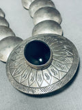 Double Sided!! Vintage Native American Navajo Sterling Silver Brass Onyx Necklace-Nativo Arts