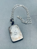 NImportant Tony Aguilar Vintage Santo Domingo Sterling Silver Inlay Necklace-Nativo Arts