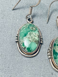 Superior Vintage Native American Navajo Royston Turquoise Sterling Silver Earrings-Nativo Arts