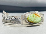 Incredible Vintage Native American Navajo Green Turquoise Sterling Silver Bracelet-Nativo Arts
