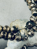 Womens Fabulous Vintage Native American Navajo Turquoise Sterling Silver Squash Blossom Necklace-Nativo Arts