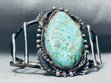 Museum Quality Vintage Native American Navajo #8 Turquoise Sterling Silver Bracelet-Nativo Arts