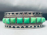 Rare Orvil Jack Turquoise Vintage Native American Navajo Sterling Silver Bracelet-Nativo Arts