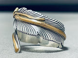 Eye Catching Vintage Native American Navajo Sterling Silver Feather Ring-Nativo Arts