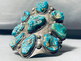 104 Grams Colossal Vintage Native American Navajo Turquoise Sterling Silver Bracelet-Nativo Arts