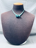 Very Old Vintage Native American Navajo Turquoise Heishi Sterling Silver Necklace Old-Nativo Arts