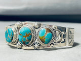 Mind Blowing Vintage Native American Navajo Royston Turquoise Sterling Silver Bracelet-Nativo Arts