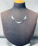 Beautiful Vintage Native American Zuni Blue Gem Turquoise Sterling Silver Necklace Signed-Nativo Arts