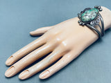 Quality Old Vintage Native American Navajo Green Turquoise Sterling Silver Bracelet-Nativo Arts