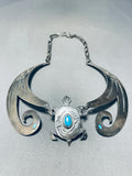 Will Talaheftewa!! Vintage HopI Turquoise Sterling Silver Necklace Old-Nativo Arts