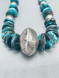Mega Silver Ball Native American Navajo Sterling Turquoise Necklace-Nativo Arts