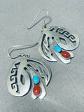 Fantastic Vintage Native American Navajo Sleeping Beauty Turquoise Sterling Silver Earrings-Nativo Arts