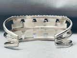 Signed Vintage Concho Native American Navajo Turquoise Sterling Silver Bracelet-Nativo Arts