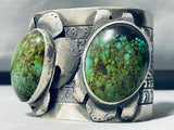 188 Grams Double Green Turquoise Sterling Silver Bracelet Cuff!!!-Nativo Arts