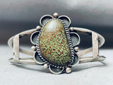Rare Vintage Native American Navajo #8 Turquoise Sterling Silver Bracelet Old-Nativo Arts
