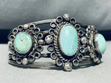 Early Sturdy Vintage Native American Navajo Cerrillos Turquoise Sterling Silver Bracelet-Nativo Arts