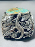 227 Gram Heavy Lizard Royston Turquoise Sterling Silver Bracelet-Nativo Arts