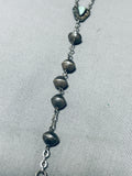 Gasp! Very Early Vintage Native American Navajo Turquoise Sterling Silver Rosary Necklace-Nativo Arts