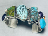 Smithsonian Artist!! Vintage Native American Navajo Turquoise Sterling Silver Bracelet-Nativo Arts