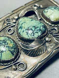 Important Vintage Native American Navajo Damale Turquoise Sterling Silver Buckle-Nativo Arts