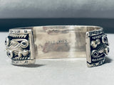 Freddy James Vintage Native American Navajo Floral Sterling Silver Bracelet Cuff-Nativo Arts