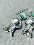 Tremendous Vintage Native American Navajo Royston Turquoise Sterling Silver Earrings-Nativo Arts