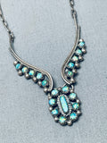 Bertha Bowanna Vintage Zuni Turquoise Sterling Silver Necklace-Nativo Arts