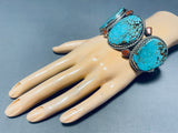 One Of The Best Vintage Native American Navajo #8 Turquoise Sterling Silver Bracelet-Nativo Arts