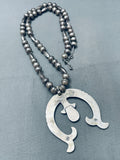Womens Vintage Native American Navajo Spiderweb Turquoise Sterling Silver Naja Necklace-Nativo Arts