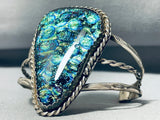 One Of The Most Unique Ever Vintage Native American Navajo Shell Sterling Silver Bracelet-Nativo Arts