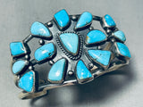 Highly Collectible Native American Navajo Blue Diamond Turquoise Sterling Silver Bracelet-Nativo Arts