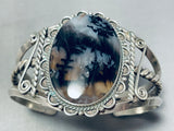Moose Fur Petrified Wood Vintage Native American Navajo Sterling Silver Bracelet-Nativo Arts