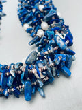 349 Grams Vintage Native American Navajo Rye Whitegoat Lapis Heishi Necklace-Nativo Arts