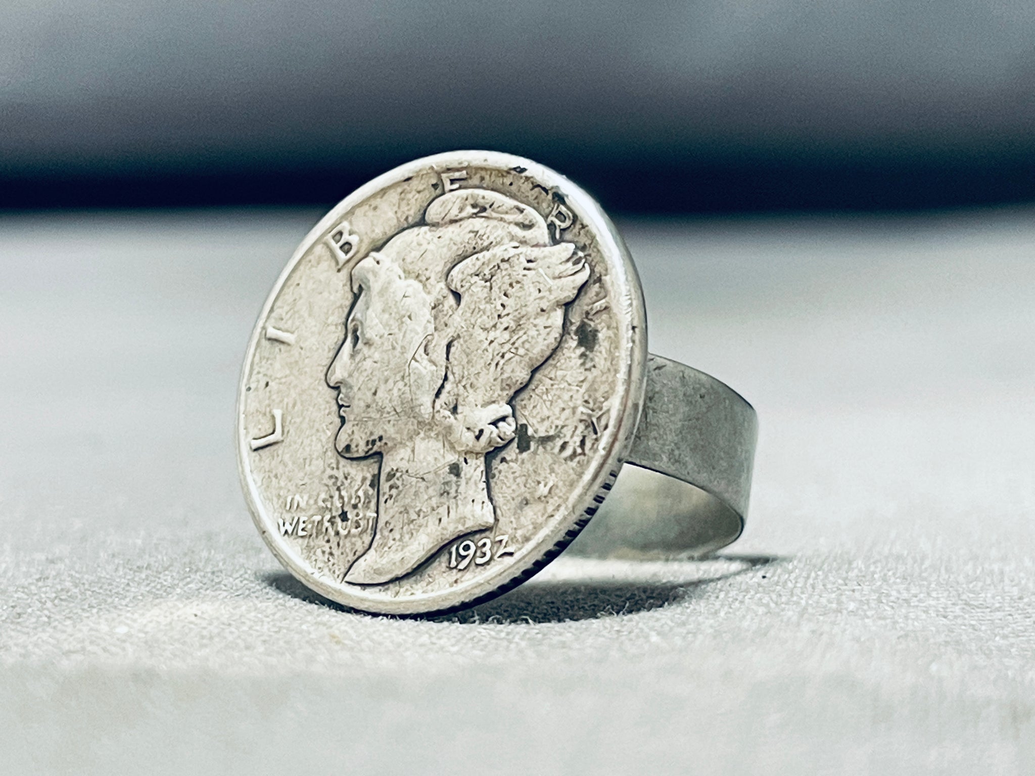 Daime Rind Best Vintage Native American Navajo Sterling Silver Mercury Dime Ring ...