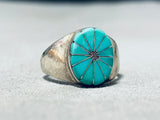 Sensational Vintage Native American Zuni Turquoise Sterling Silver Ring-Nativo Arts