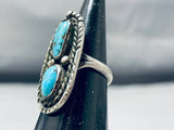 Alluring Vintage Native American Navajo Morenci Turquoise Sterling Silver Ring-Nativo Arts