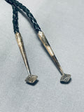 Usmc Marines Vintage Native American Navajo Sterling Silver Bolo Tie Rare!-Nativo Arts